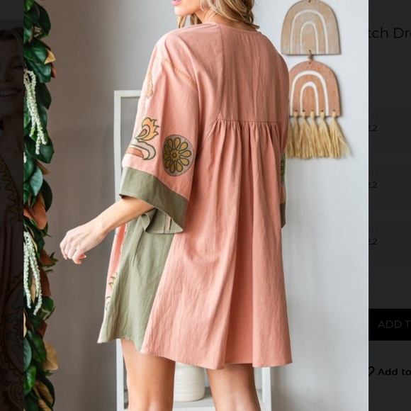 Veveret 💜 #50 Veveret Embroidered Mini V-Neck Mini Dress Boho Babydoll SR21 - Picture 4 of 4